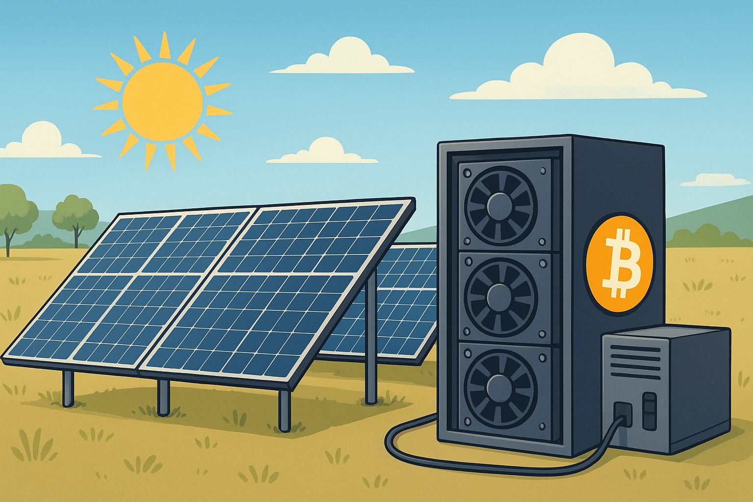 تصویر برق خورشیدی برای ماینر
