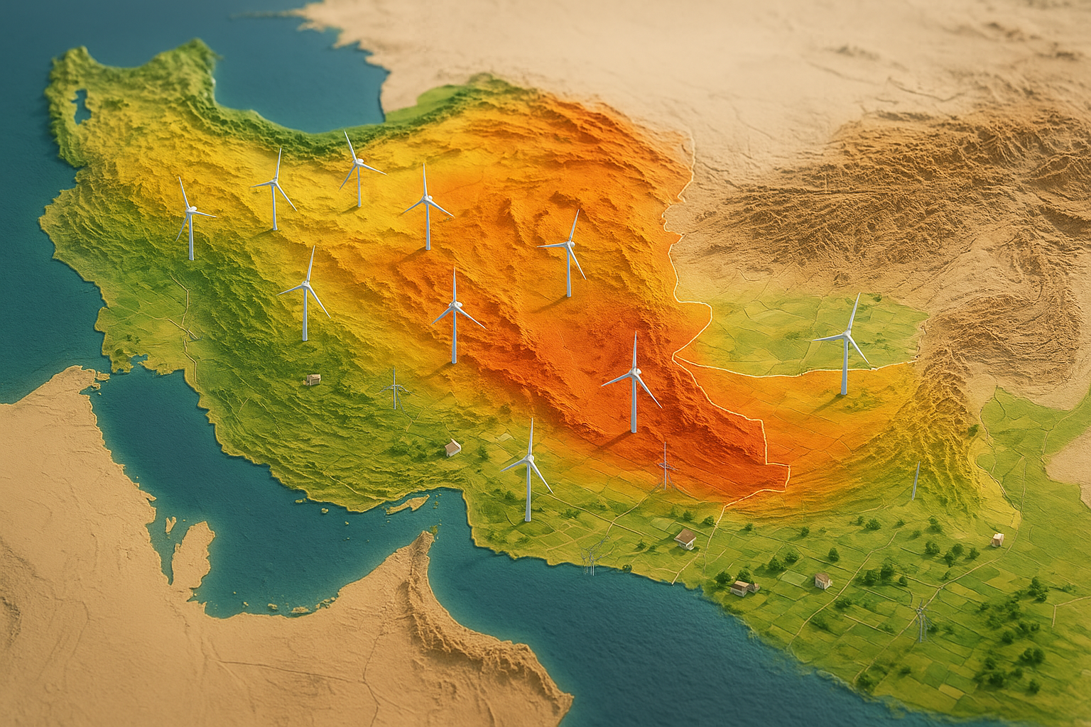 تصویر بهترین شهرهای ایران برای توربین بادی