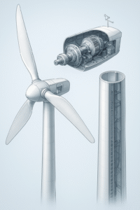 تصویر سه بخش توربین