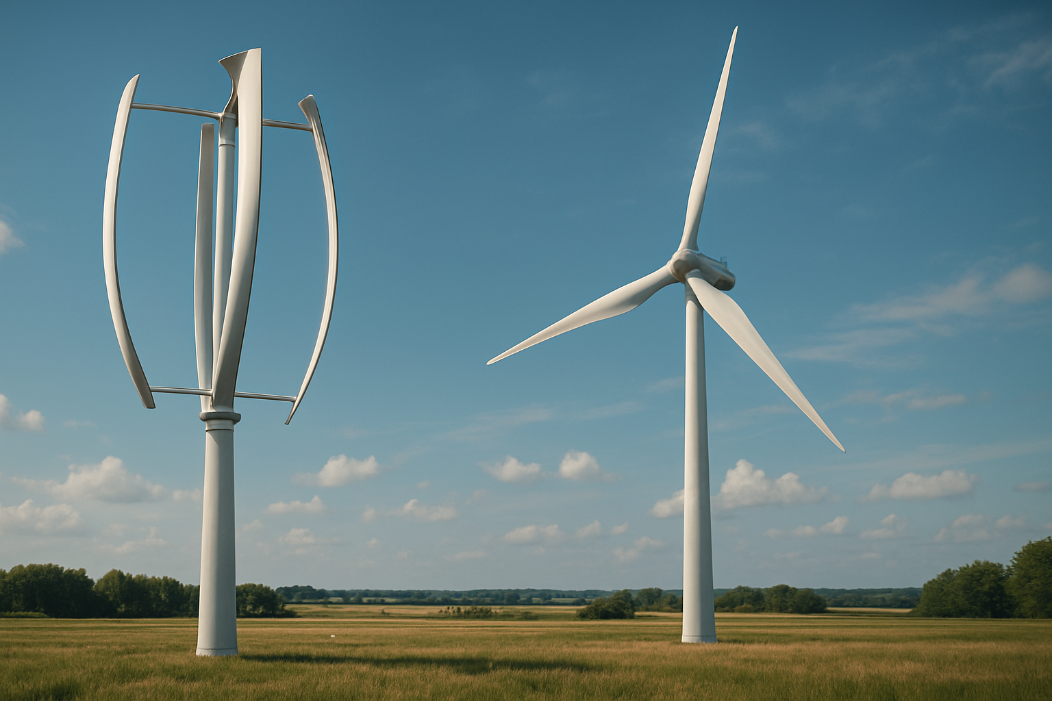 تصویر توربین بادی عمودی و افقی