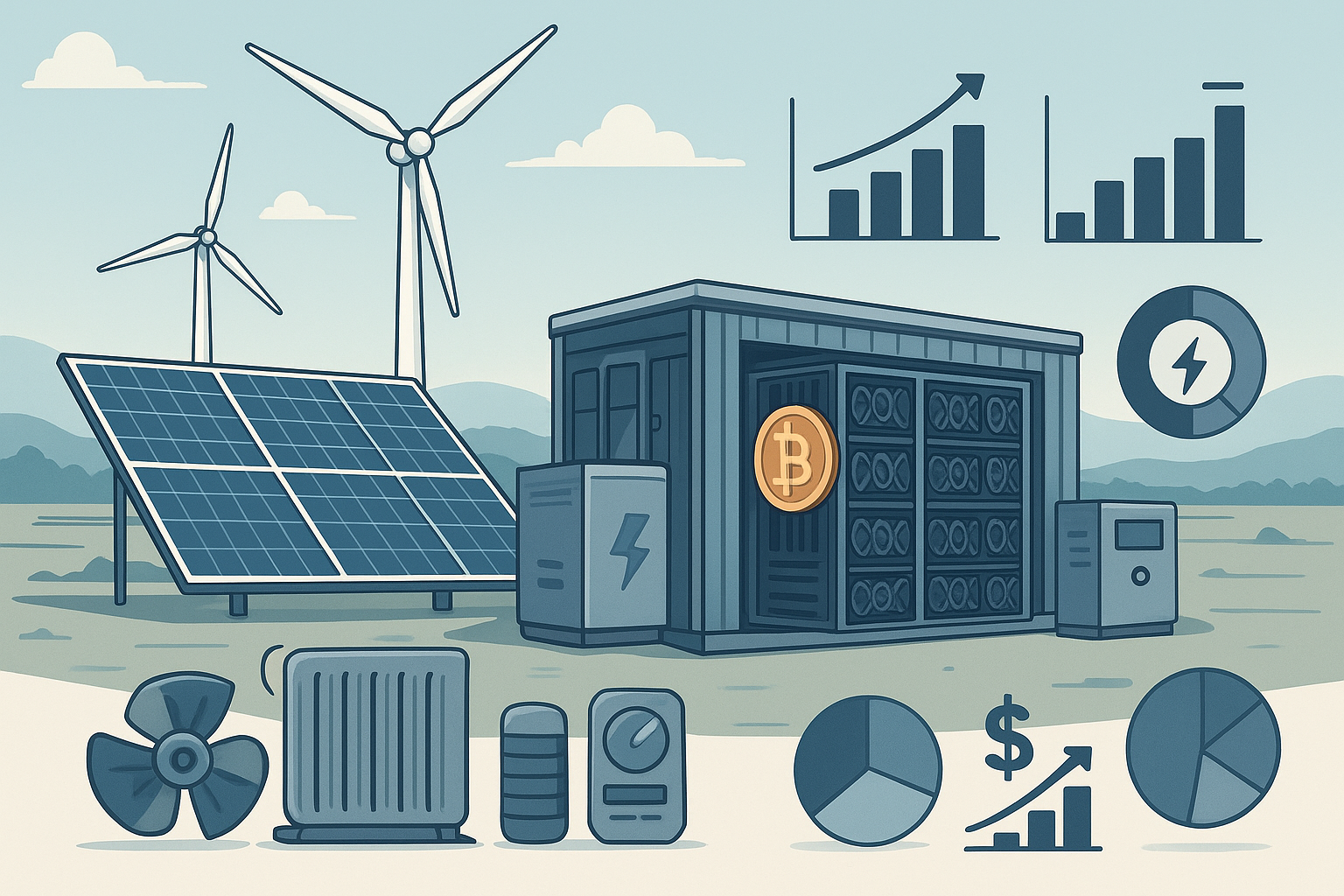 تصویر بررسی اقتصادی احداث نیروگاه ماینر با انرژی تجدید پذیر