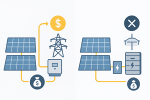 تصویر تفاوت نیروگاه خورشیدی آنگرید و آفگرید از نظر هزینه و درآمد