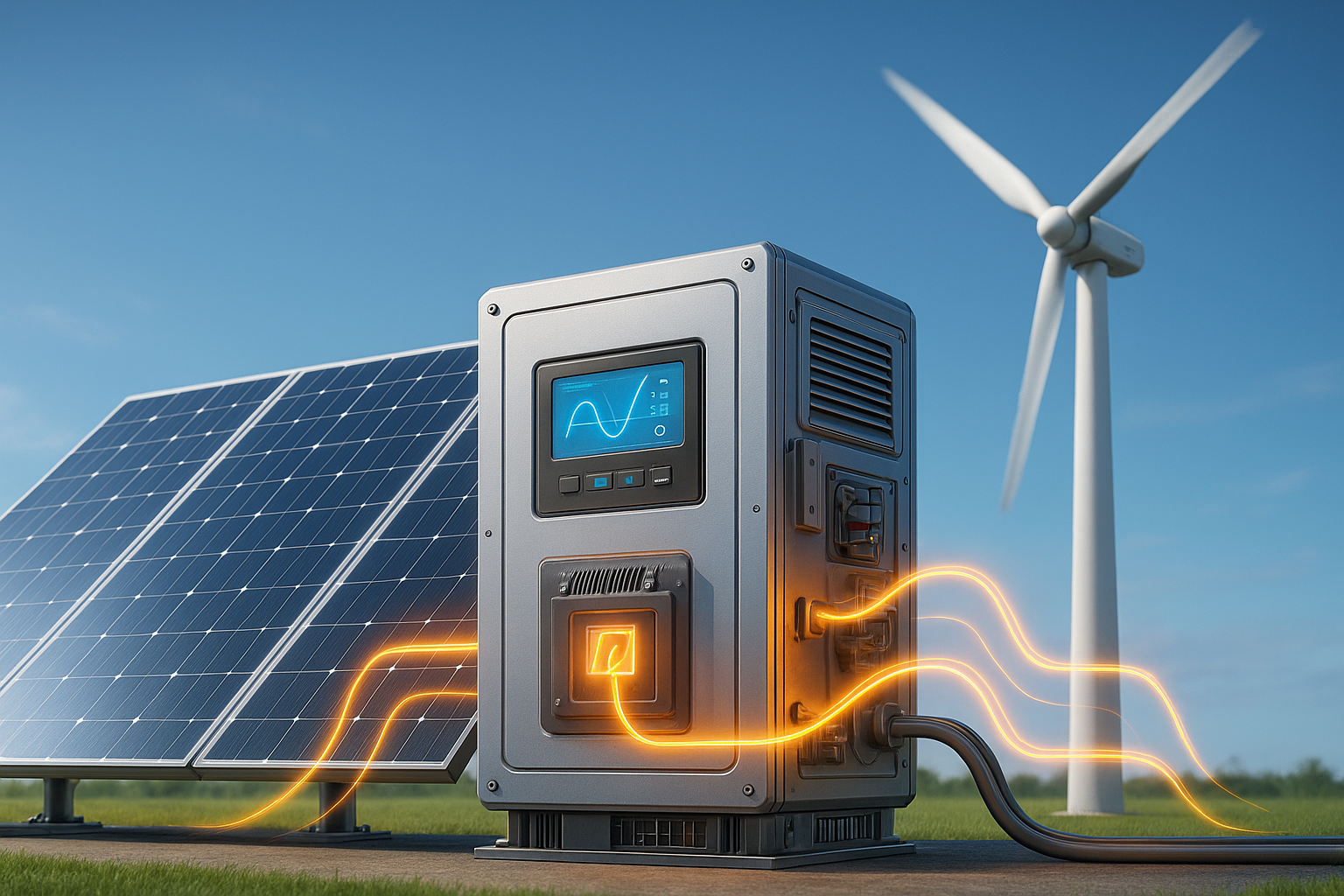 تصویر سانورتر نیروگاه خورشیدی و بادی