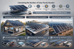 تصویر محاسبه تعداد پنل خورشیدی