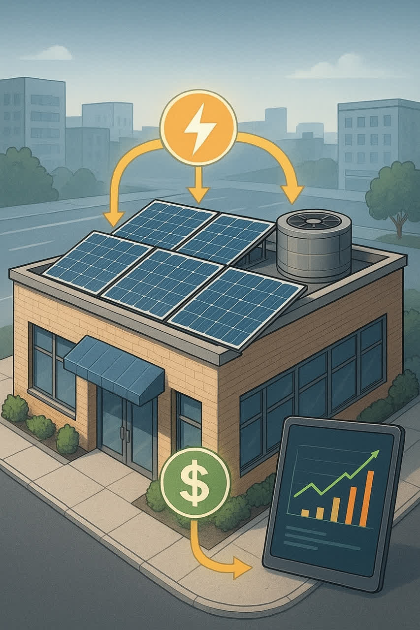 تصویر چگونه هزینه برق کسب‌وکار با پنل خورشیدی به حداقل برسانیم؟