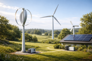 تصویر توربین بادی با باد کم؛ چه مدلهایی در سرعت باد پایین برق میدهند؟