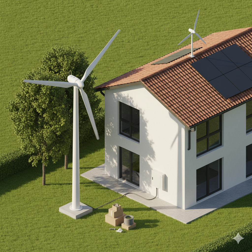 تصویر توربین بادی برای باغ و ویلا؛ مزایا، محدودیت‌ها و هزینه‌ها