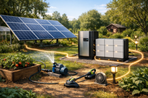 تصویر برق خورشیدی برای باغ بدون برق شهری؛ هزینه، تجهیزات و توان واقعی