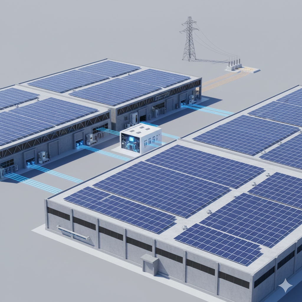 تصویر برق خورشیدی برای سوله و کارخانه؛ راهکار قطعی برق و ناترازی انرژی