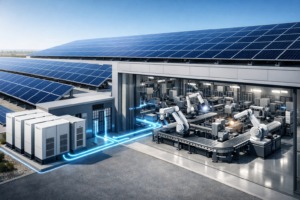 تصویر برق خورشیدی صنعتی چگونه جلوی توقف خط تولید را می‌گیرد؟