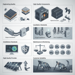 تصویر بهترین ارائه‌دهنده نیروگاه خورشیدی چه ویژگی‌هایی باید داشته باشد؟ راهنمای انتخاب مطمئن