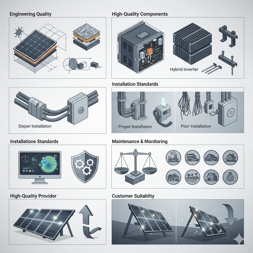 تصویر بهترین ارائه‌دهنده نیروگاه خورشیدی چه ویژگی‌هایی باید داشته باشد؟ راهنمای انتخاب مطمئن