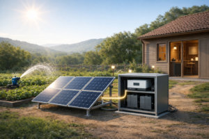 تصویر بهترین سیستم برق خورشیدی برای باغ و ویلا در مناطق دورافتاده