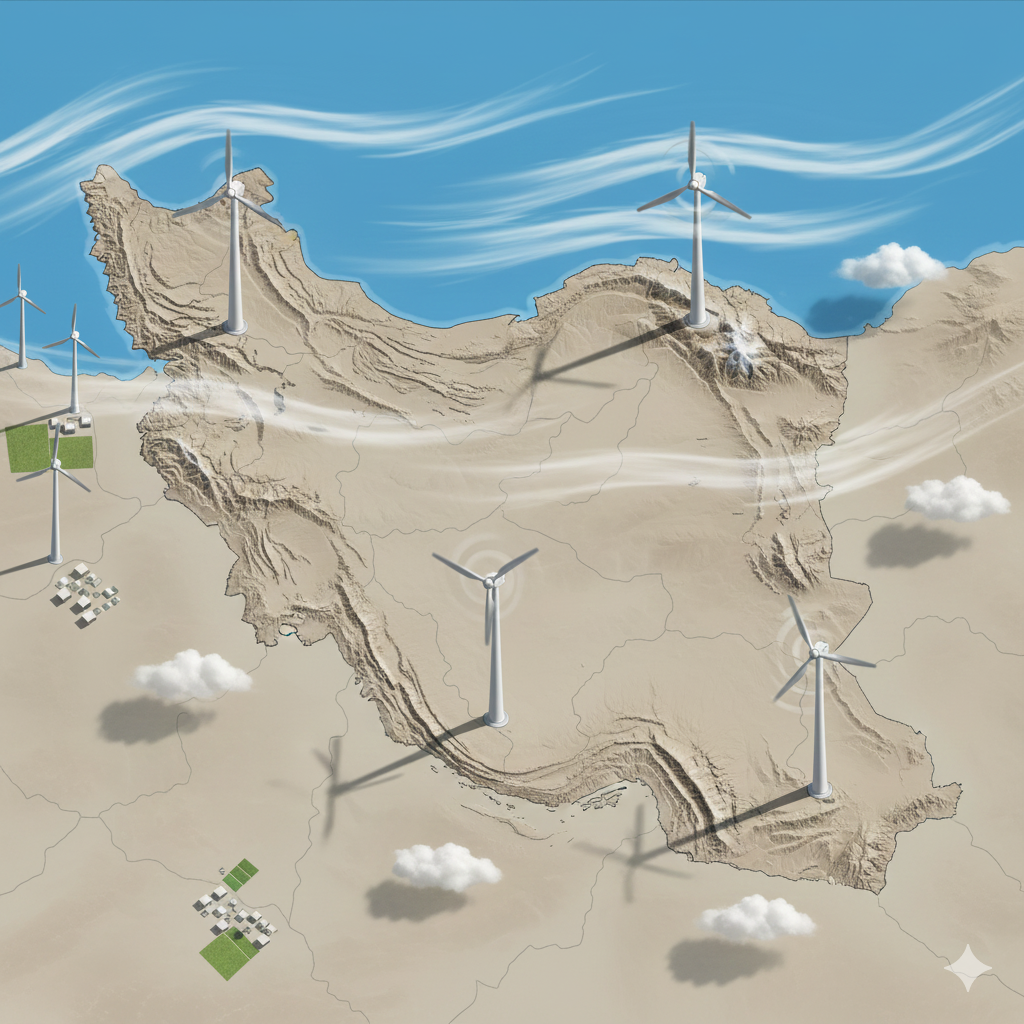 تصویر بهترین مناطق ایران برای نصب توربین بادی کوچک و متوسط