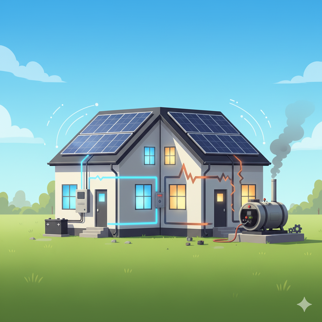 تصویر مقایسه برق خورشیدی با ژنراتور دیزلی؛ کدام ارزان‌تر تمام می‌شود؟