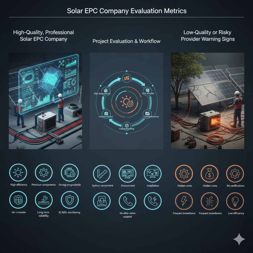 تصویر مقایسه تخصصی شرکت‌های فعال در ساخت نیروگاه خورشیدی