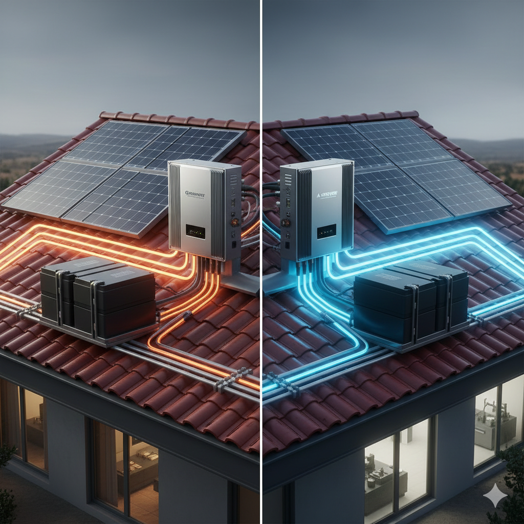 تصویر مقایسه راندمان سانورترهای Growatt با A-EPEVER برای پروژه‌های کوچک و متوسط