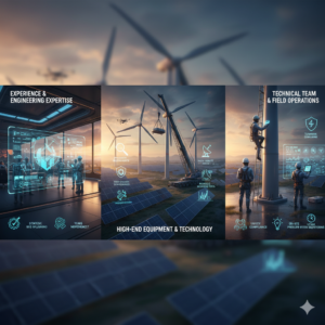 تصویر نقش تجربه، تجهیزات و تیم فنی در انتخاب بهترین ارائه‌دهنده خدمات بادی و خورشیدی