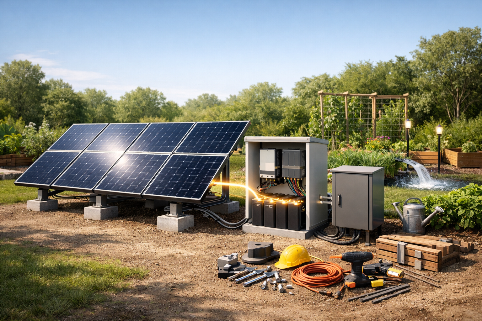 تصویر هزینه راه‌اندازی پنل خورشیدی برای باغ در سال ۱۴۰۴ چقدر است؟