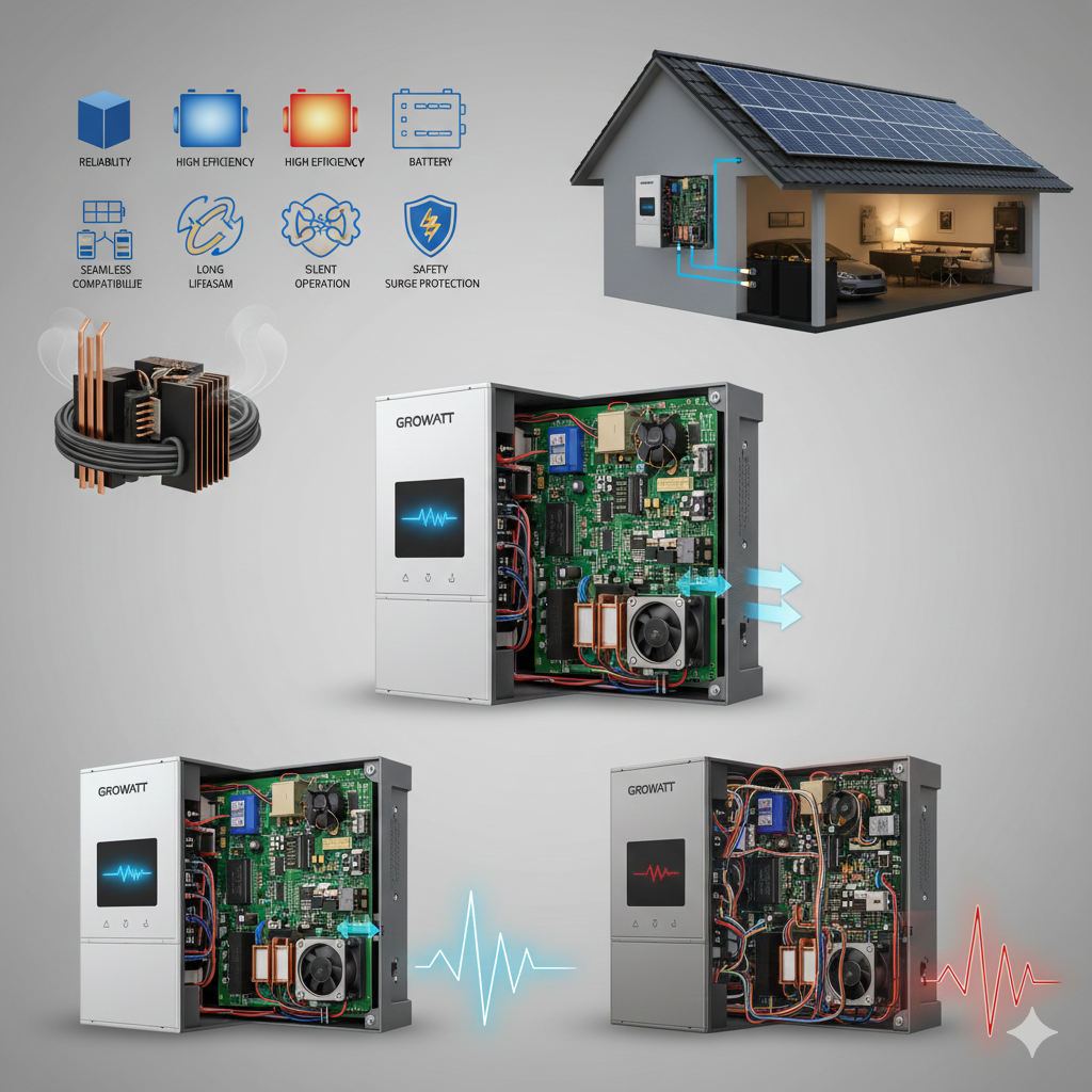 تصویر چرا سانورترهای Growatt انتخاب اول سیستم‌های خورشیدی خانگی هستند؟
