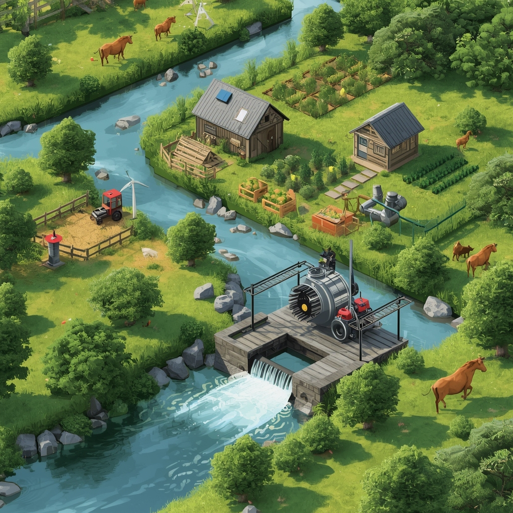 تصویر بهترین کاربرد توربین آبی کوچک برای باغ، مزرعه و روستا