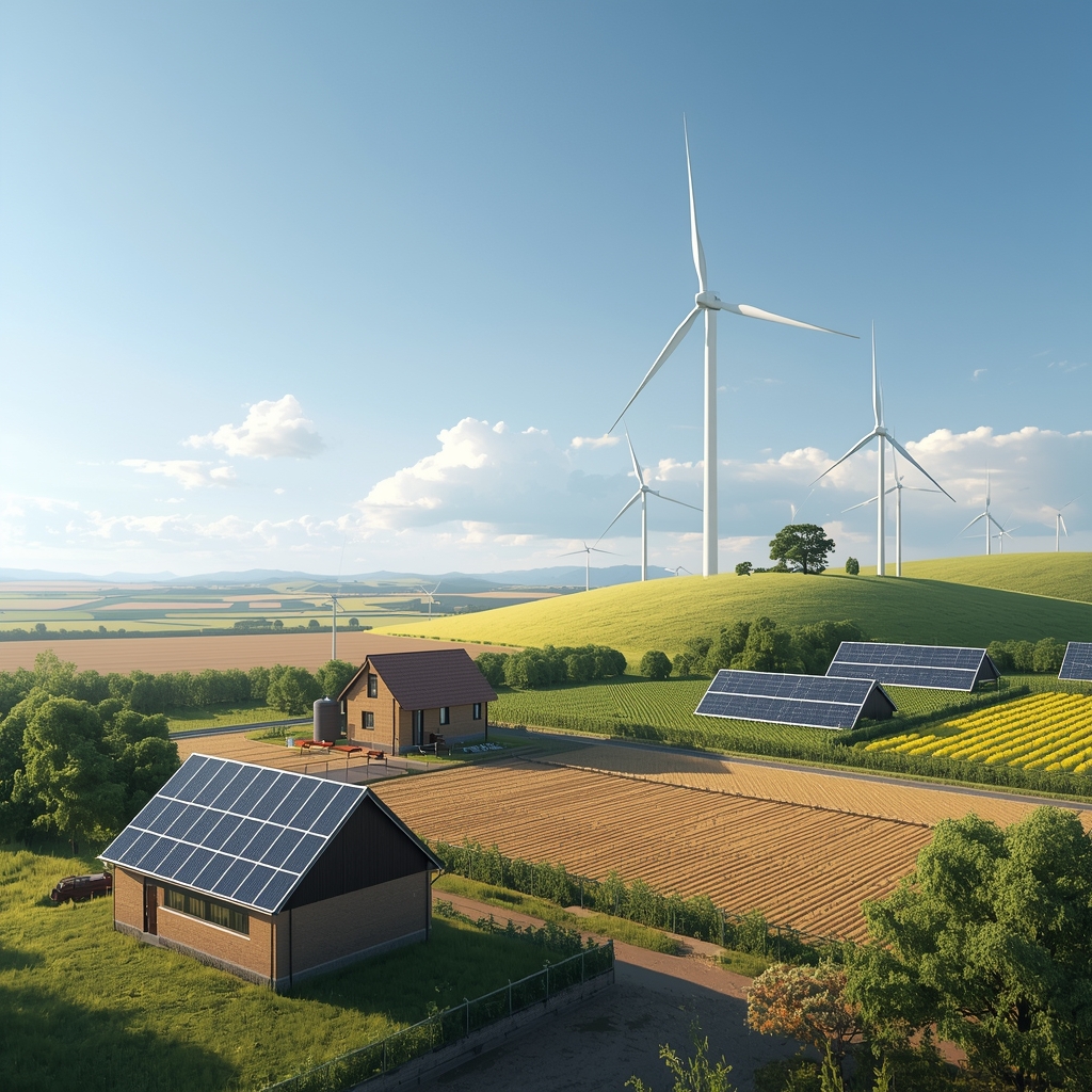 تصویر ترکیب توربین بادی و پنل خورشیدی؛ راهکار برق پایدار چهار فصل