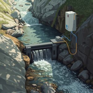 تصویر توربین آبی با دبی کم؛ تولید برق پایدار از آب‌های کوچک