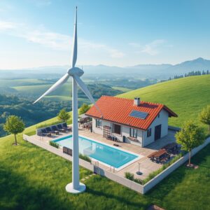 تصویر توربین بادی برای باغ و ویلا؛ مزایا، محدودیت‌ها و هزینه‌ها