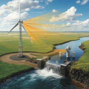 تصویر چگونه بیشترین راندمان را از توربین بادی و توربین آبی بگیریم؟