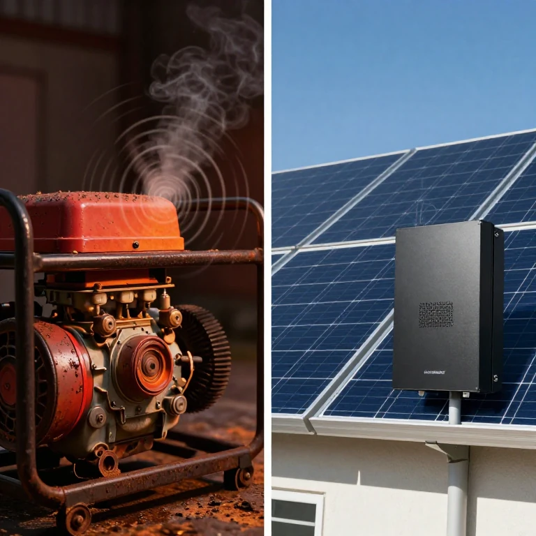 بررسی مصرف سوخت، صدا و استهلاک موتور برق در برابر خورشیدی