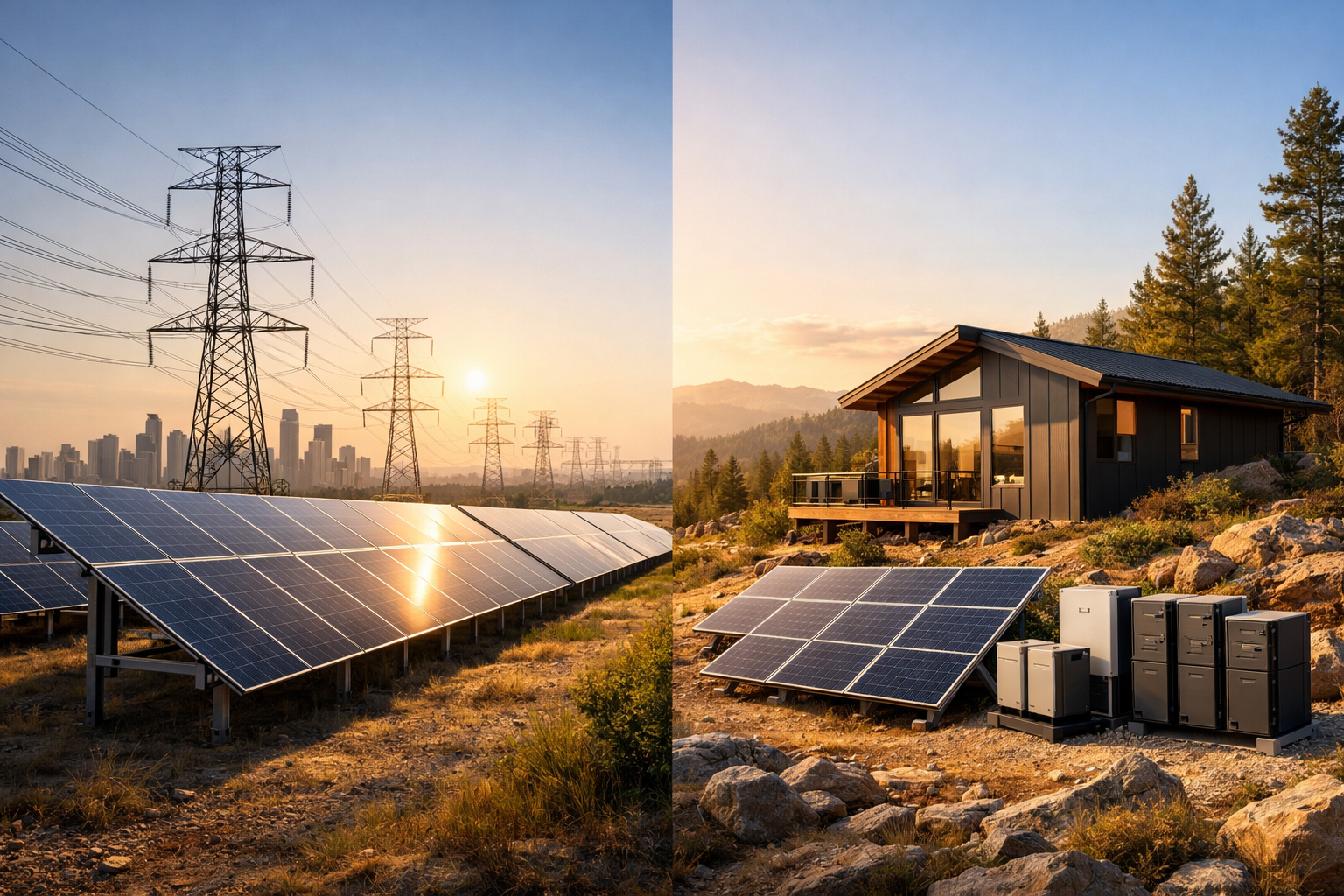 مقایسه نیروگاه خورشیدی متصل و مستقل از شبکه کدام برای شما مناسب‌تر است؟