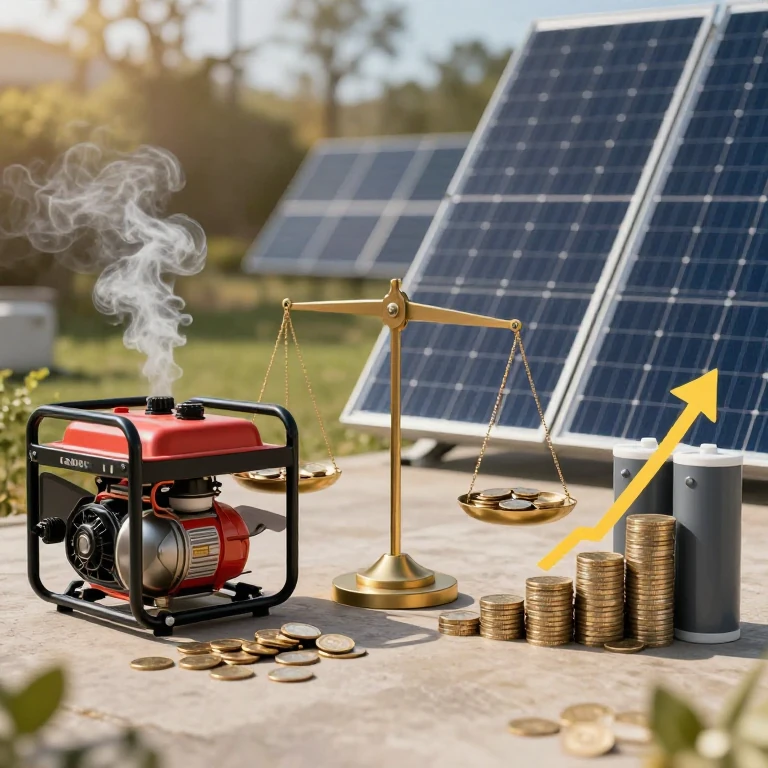 مقایسه هزینه واقعی موتور برق با سیستم خورشیدی در بلندمدت