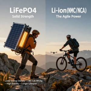 چگالی انرژی و وزن باتری لیتیوم فسفات آهن در مقایسه با لیتیوم یون برای کاربردهای خورشیدی قابل حمل